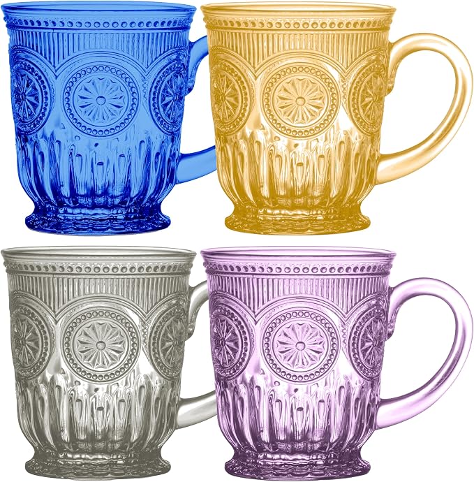 Multi-colored Glass Mugs Winter by Yungala