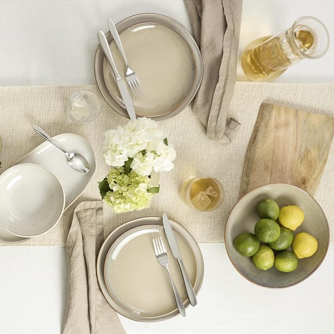 Oneida Organic Shades Oatmeal Stoneware 2-Piece Serving Platter Set | - Image 10