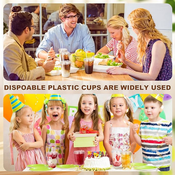 KesaPlan 50 Pack 16oz Clear Disposable Plastic Cups - Image 8