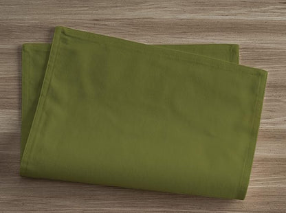 Calicot Placemats Set of 6 100% Cotton Washable Cloth Place Mats, Reusable Table Mats for Spring/Summer & Thanksgiving Christmas Decorations Kitchen Dining Party Wedding (Sap Green, 13" x 19")