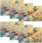 Dragonfly Placemats Set of 6, Dragonfly Flower Table Mats, Floral Washable Place Mats for Coffee Bar Home Party Indoor Kitchen Dining Table Decoration 12x18 Inch