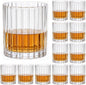 10oz Ribbed Glass Cups Set of 12, Vintage Glass Tumblers by SIXDEFLY