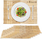 Handmade Ramie Woven Table Placemats Set of 6 (12"x18"),Natural Fiber Heat-Resistant Table Protectors for Family Dinners & Gatherings,Elevate Your Tabletop with Eco-Friendly Style