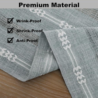 Gernaice Boho Table Runner, Embroidered Cotton Linen Farmhouse Table Runners - Image 4
