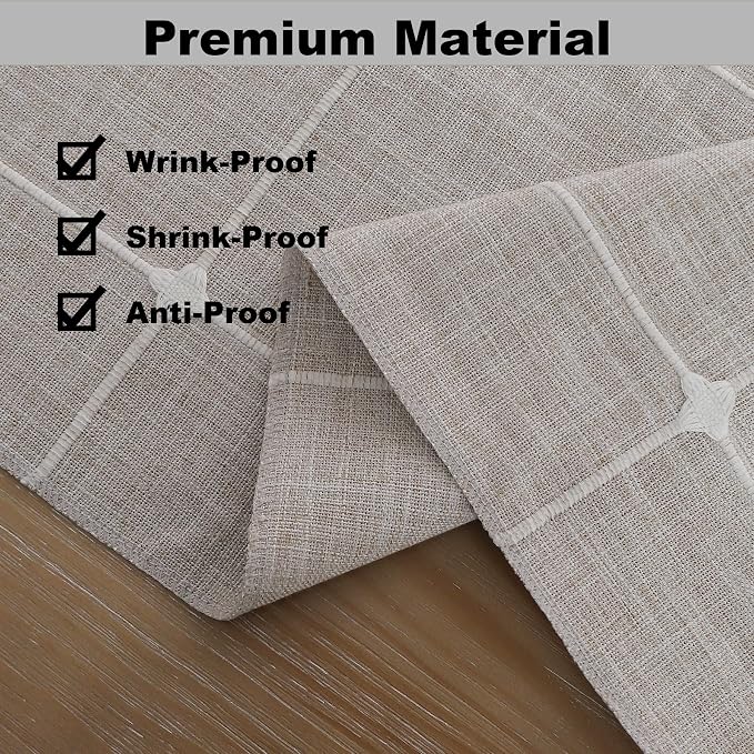 Gernaice Boho Table Runner, Modern Plaid Cotton Linen Farmhouse Table Runners - Image 4