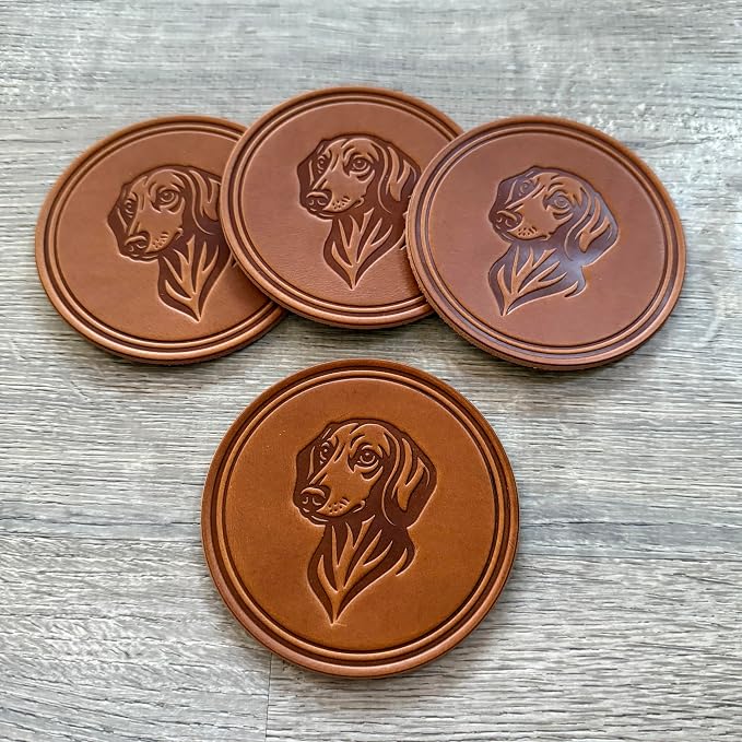 Dog Breed Leather Coasters – Premium Full Grain Table Protectors - Image 4