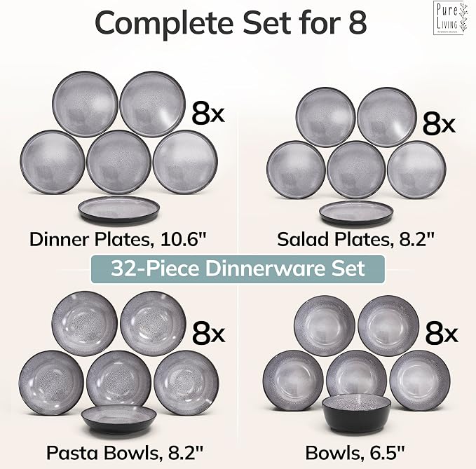 32 Piece Stoneware Dinnerware Set - Image 6