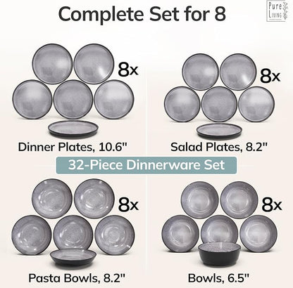 32 Piece Stoneware Dinnerware Set - Image 6