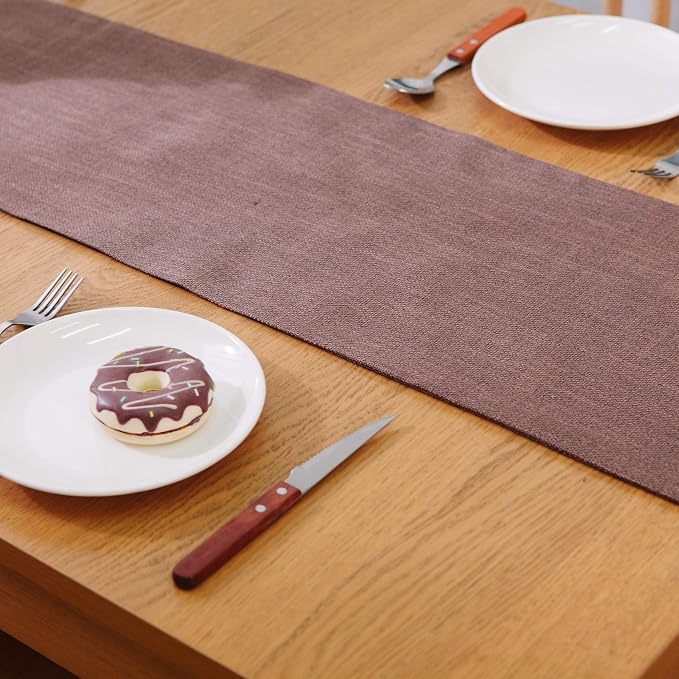Soft Caddice Faux Linen Table Runner 2 Piece Fabric in 1 - Image 4
