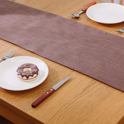 Soft Caddice Faux Linen Table Runner 2 Piece Fabric in 1 - Image 4
