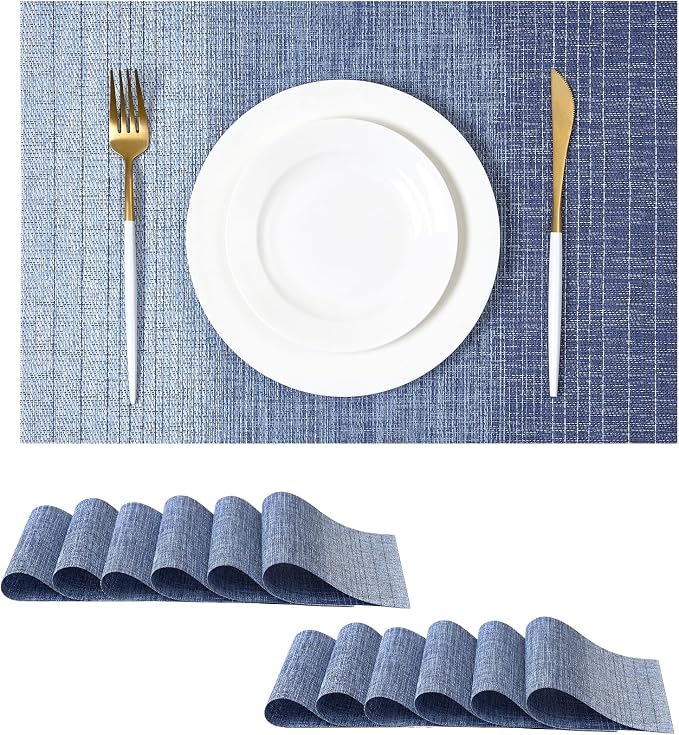 Leetaltree Gradient Blue Woven Placemats Set of 12 by Leetaltree-ArtatEveryTable