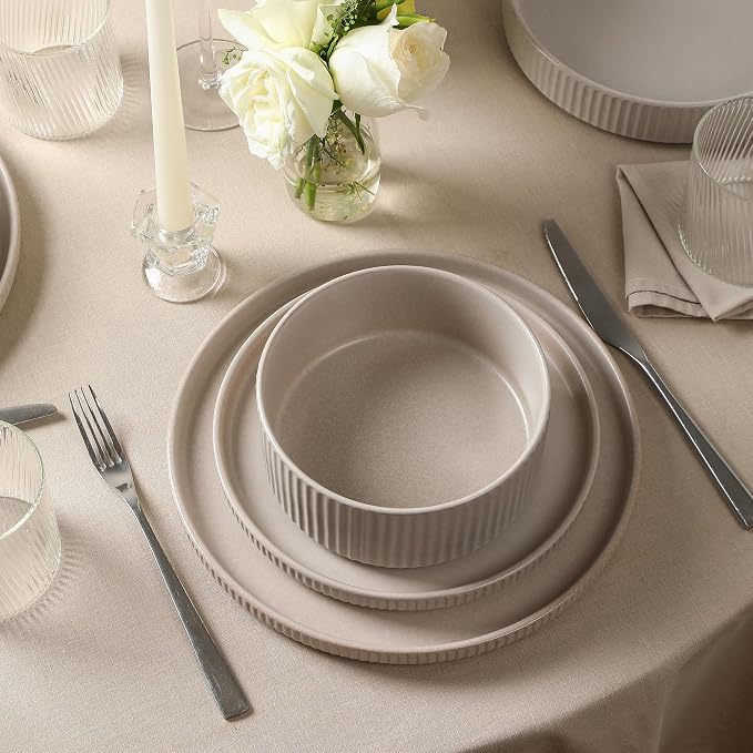 Stone Lain Haven 12-Piece Dinnerware Set, Includes 4 Dinner Plates, 4 Salad - Image 5