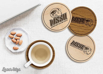 LazerEdge Winston Salem State Rams Wooden Coaster Set - Maple Wood - Officially Licensed Product - 4-Pack