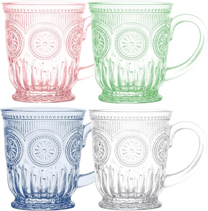 Multi-colored 10oz Glass Mugs by Yungala