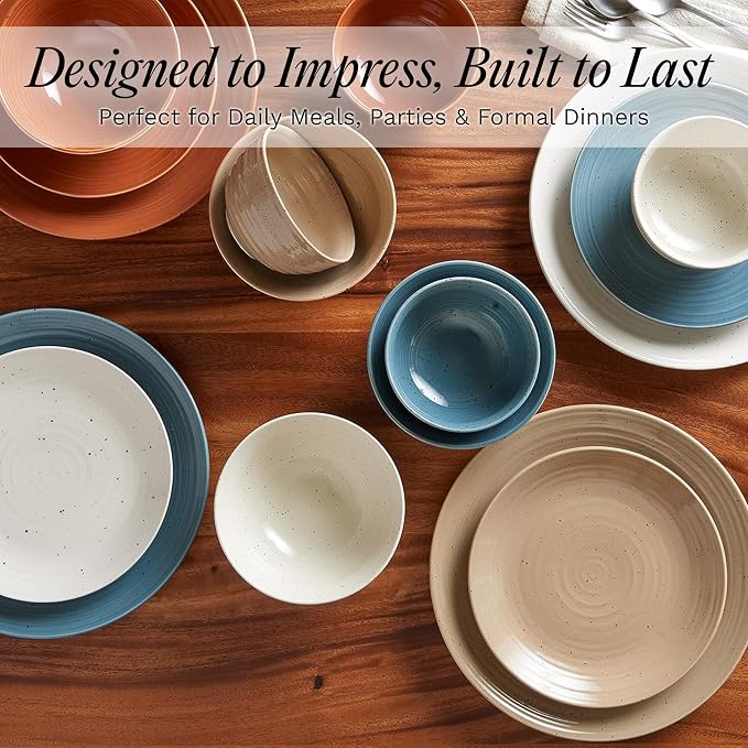 Sango Siterra Painter's Palette 16-Piece Stoneware Dinnerware Set - Image 7