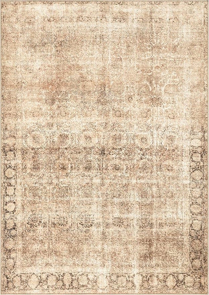Keen Home Design 9x12 Rug - Machine Washable Area Rug with Non-Slip Backing, Ideal for Living Room, Dining Room, Bedroom - Vintage, Easy Clean, Durable, Low Pile - (9' x 12')