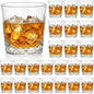 Yungyan 24 Pcs Plastic Clear Whiskey Glasses, 10 oz Unbreakable Reusable Old by Yungyan