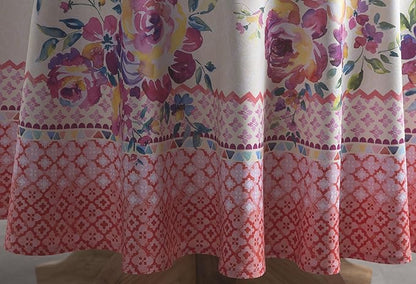 Maison d' Hermine Table Cloth Round Table 100% Cotton 69 Round Inches Tablecloth Reusable Decorative for Dining Room Farmhouse Home Valentines Day Decorations Spring Summer - Rose Garden