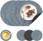 13" Round Placemats Set of 4, NCUE Dual-Sided Faux Leather Heat Resistant Table Mats, Waterproof Oilproof Washable Protective Table Placemats with Coaster, Wipeable Vinyl for Indoor & Outdoor Use