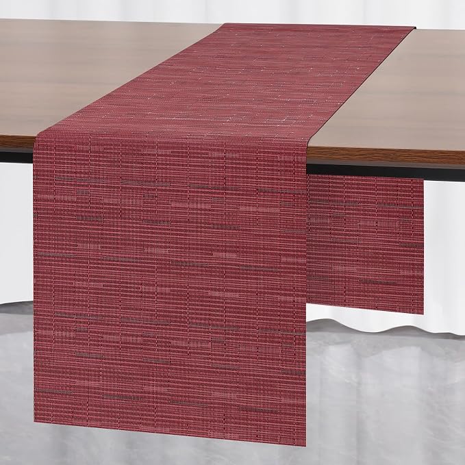 Myir JUN Red Table Runner Home Decor Dining Table Runners | Vinyl Table Runner by MyirJUN