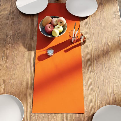 Encasa XO Table Runner, Cotton Canvas Dining Runner 13"x36" | Orange, 180 GSM - Image 3