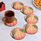 GKD Wooden Coasters for Drinks, MDF Wooden Coasters Set of 6 with Holder, 3.5 inches Eco-Friendly Absorbent Coaster for Coffee Table, Office, Bar, Drinking Glasses, Tabletop Protection