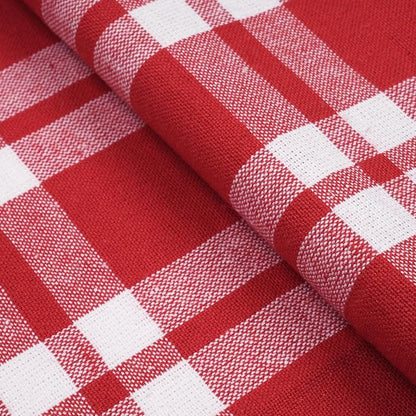 Encasa XO Table Runner, Woven Cotton Dining Runner 13"x36" | Franca Red Checks - Image 7