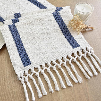 Fall Table Runner Blue for Coffe Table Home Boho Decor 12x72 Inch | 72 Inches - Image 5