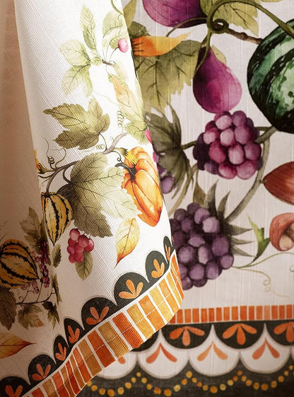 Maison d' Hermine Cloth Napkins Set of 4 100% Cotton for Thanksgiving Christmas Decorations Everyday Reusable Square Fall Napkins Cloth Washable Dinner Party (Pumpkin Garden - Cloudy Cream, 20"x20")