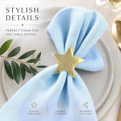 Star Napkin Holders, Durable Aluminum Napkin Rings Set of 8 - Image 8