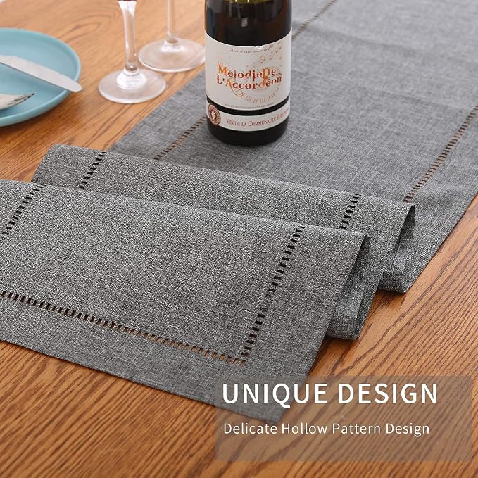 Tosewever Decorative Linen Table Runner Farmhouse Style Tabletop Collection 14 - Image 5