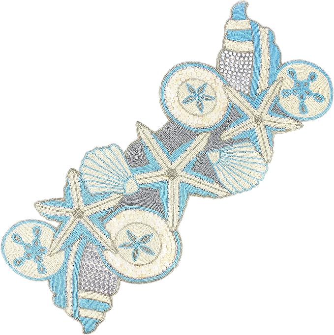 Beaded Table Runner- 36 " Elegant Glass Beads & Polyester Non-Slip Table Runner by ALPHALivingHOME