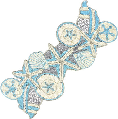 Beaded Table Runner- 36 " Elegant Glass Beads & Polyester Non-Slip Table Runner by ALPHALivingHOME