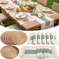 Boho Placemats 4/6/8 Set of Round Woven Placemat Macrame Style Bicolor by Gandeer