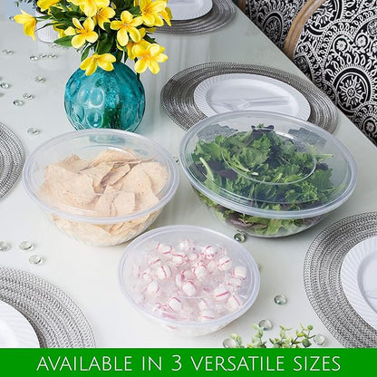 Reusable 96 Ounce Round Crystal Clear Plastic Pack of 8 Sets - Image 4