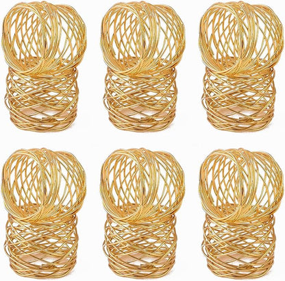 ALPHA Living HOME Gold Napkin Rings 12 Set of Premium 100% Metal, - Image 9