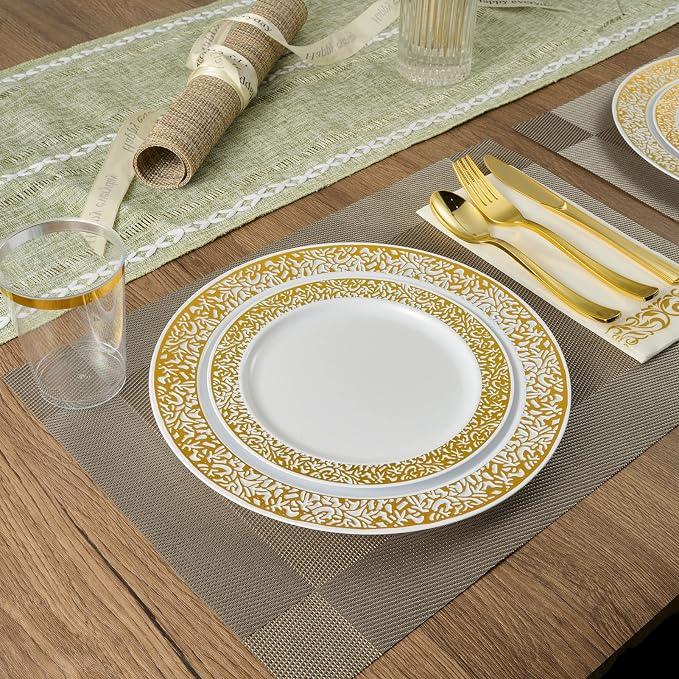 FOCUSLINE 175 Ct Gold Dinnerware Set - Image 7