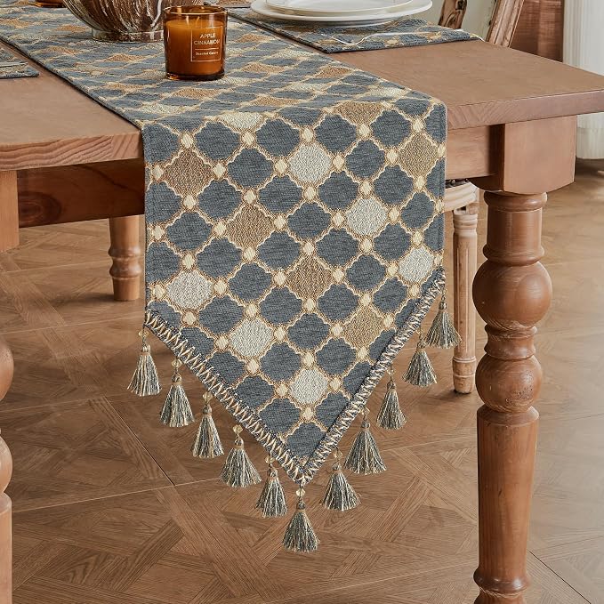 Loom and Mill Chenille Table Runner 108 inches Long, 13x108 inch - Image 3