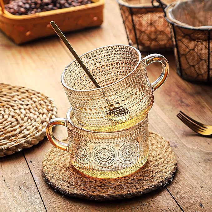 WHJY Vintage Glass Coffee Mugs - Image 4