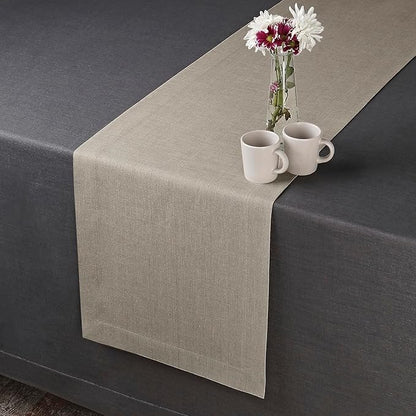 D'Moksha Homes Linen Natural Table Runner 72 Inches Long - 100% Pure Linen 14 x 72 Inch Table Runner for Dining, Valentines, Spring, Easter - Machine Washable