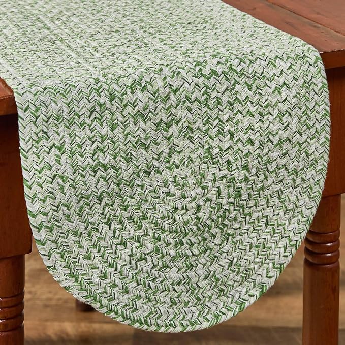 Park Designs Spice Bin Table Runner 60" x 14", Mint Braided | Cotton | Braided by ParkDesigns