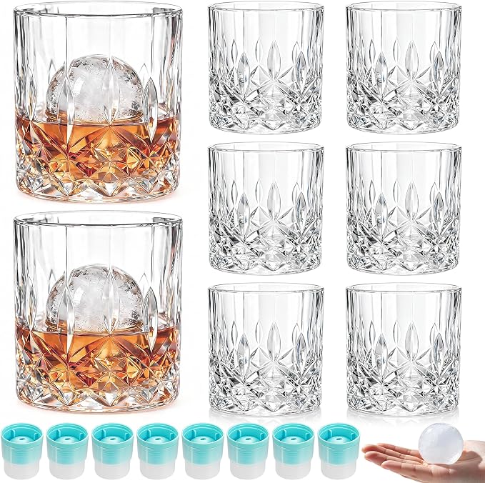 QUMMFA Whiskey Glasses, 11 OZ Old Fashioned Glass by QUMMFA