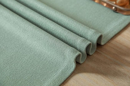 Burlap Style Farmhouse Table Runner, 14x90 Inches Seafoam | Thick Durable Fabric - Image 6