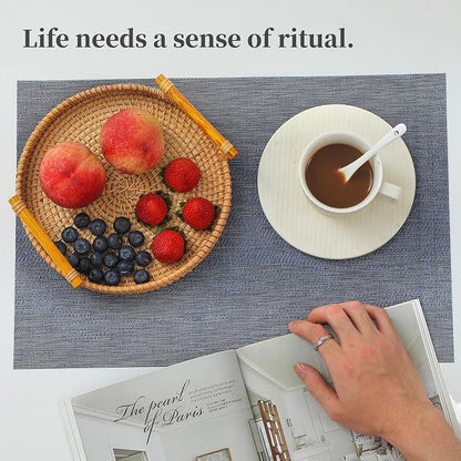Leetaltree Denim Blue Placemats Set of 12 - Image 7