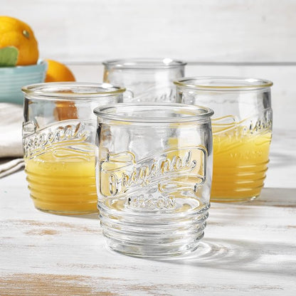 Glaver's Drinking Glasses Set of 4 Original Mason Whiskey 13 Oz Genuine by Glavers