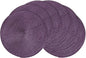 AHHFSMEI Round Braided Placemats 15 Inch Round Table Mats for Dining Tables Natural Woven Heat Resistant Place mats Set of 6 (Plum Purple)