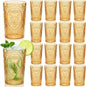 24 Pcs 16 oz Plastic Vintage Drinking Glasses Stemless Ribbed Highball Glasses by Unknown