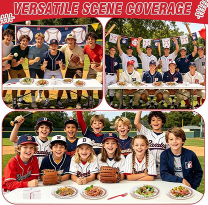 100 Pcs Disposable Baseball Party Tableware Set - Image 5