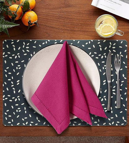 Lightnpro Decorative Cloth Dinner Napkins with Hemstitched, Wedding, Cocktail & Party Napkins, Mitered Corners, Machine Washable, 12 Elegant Table Napkins for Special Occasions - 18x18 Inch Magenta