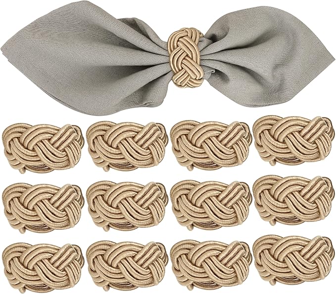 Napkin Rings Set of 12 for Dinner Parties, Weddings Receptions, Family by ALPHALivingHOME